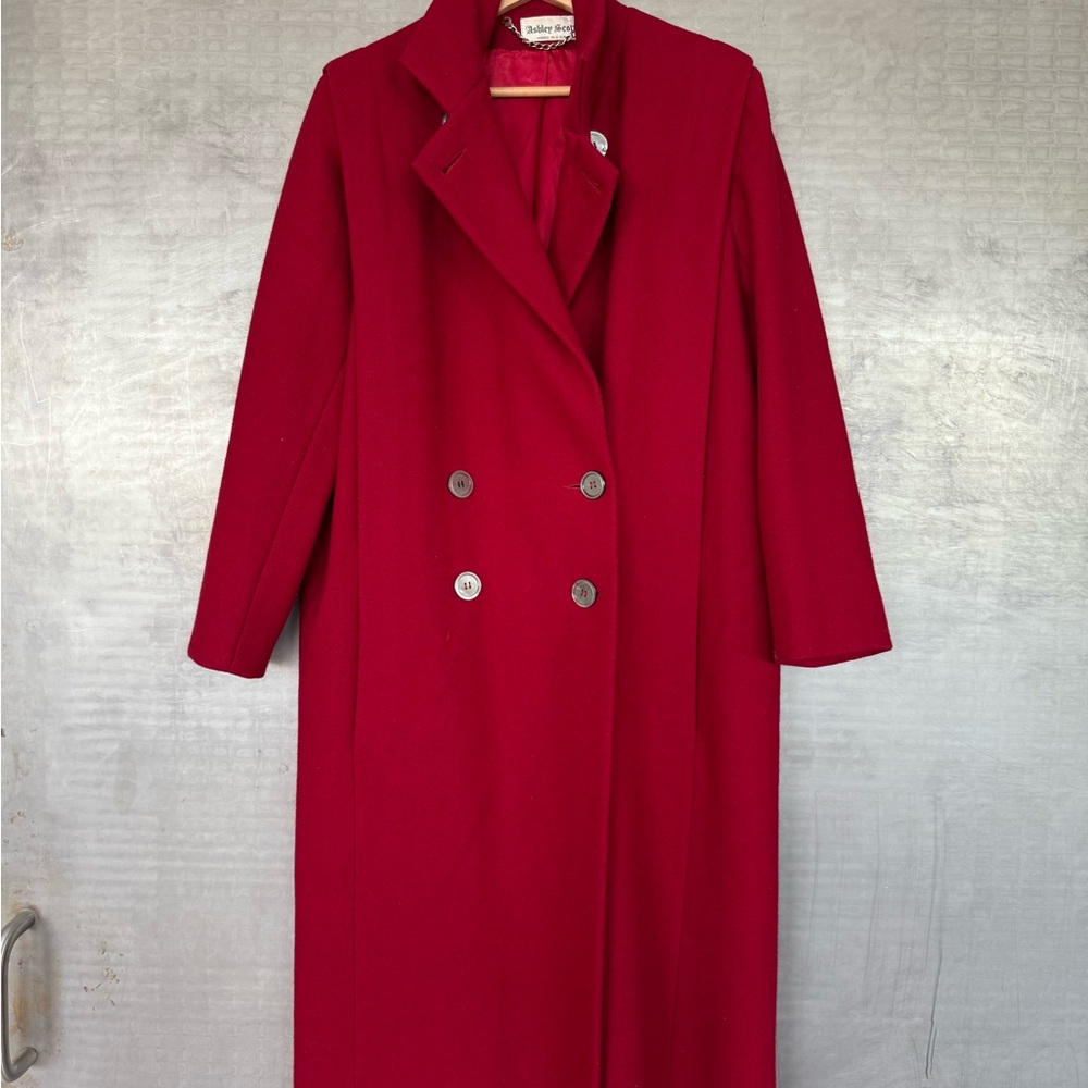 Vintage Double-Breasted Red Coat